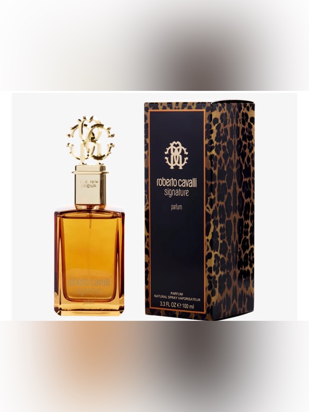 New Roberto Cavalli Signature Parfum — Black & Leopard Accent 3.4 oz/ 100 ml